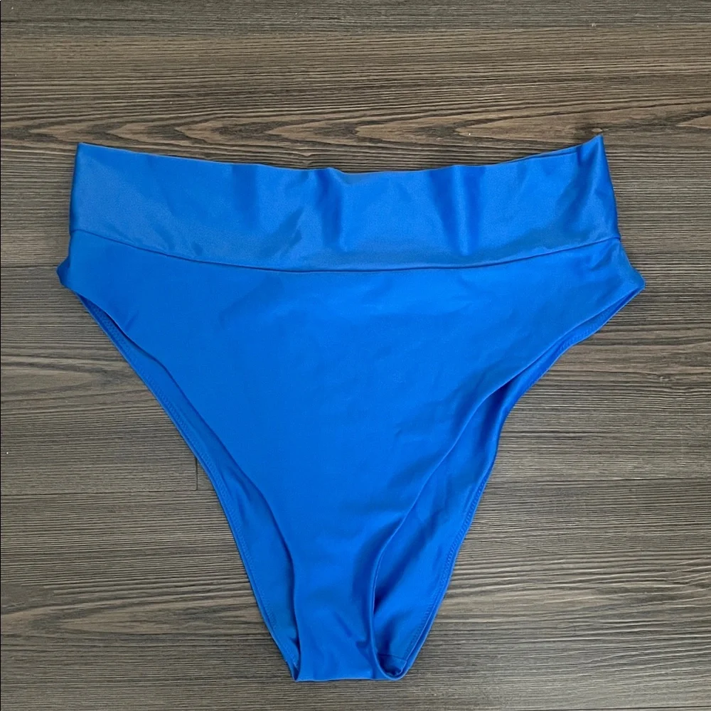 Aerie Cheeky Blue High-Waisted Bikini Bottom - Picture 1 of 3